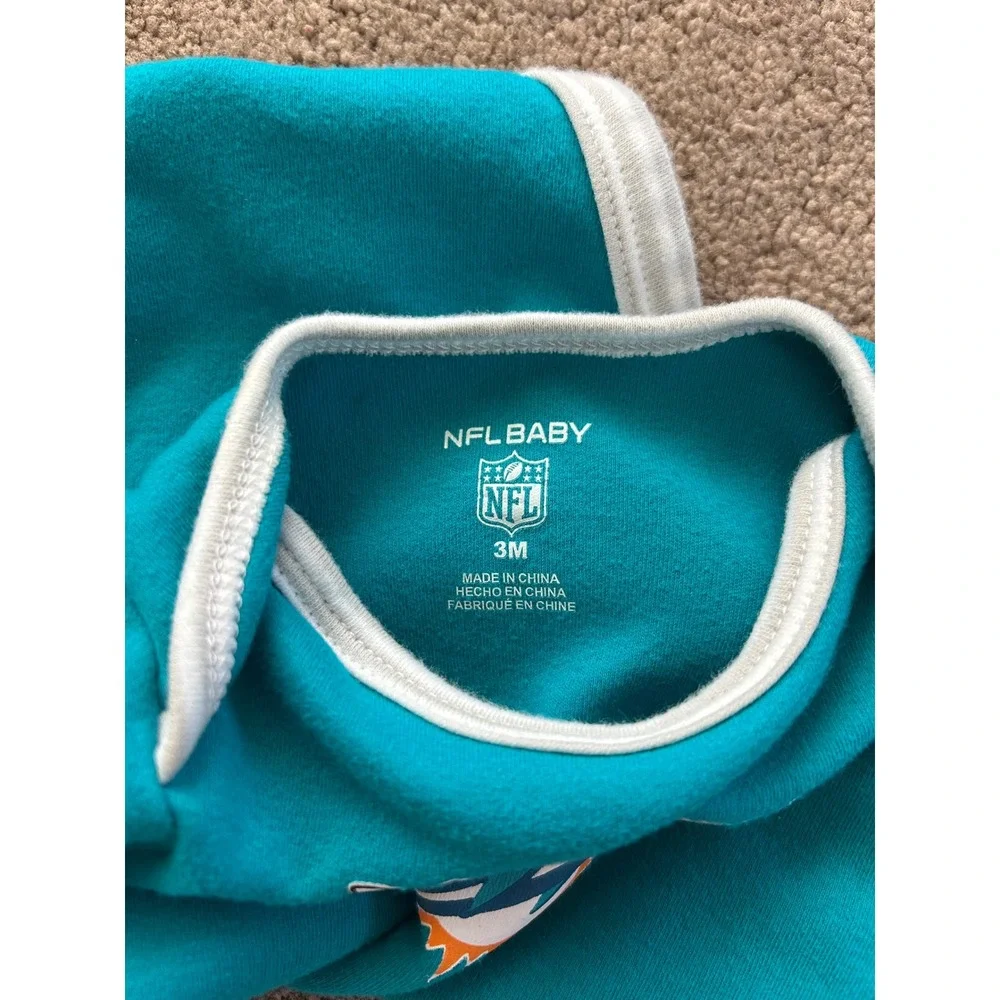 NFL Baby Miami Dolphins Bodysuit Set 2 Pack Teal White Striped Size 3M